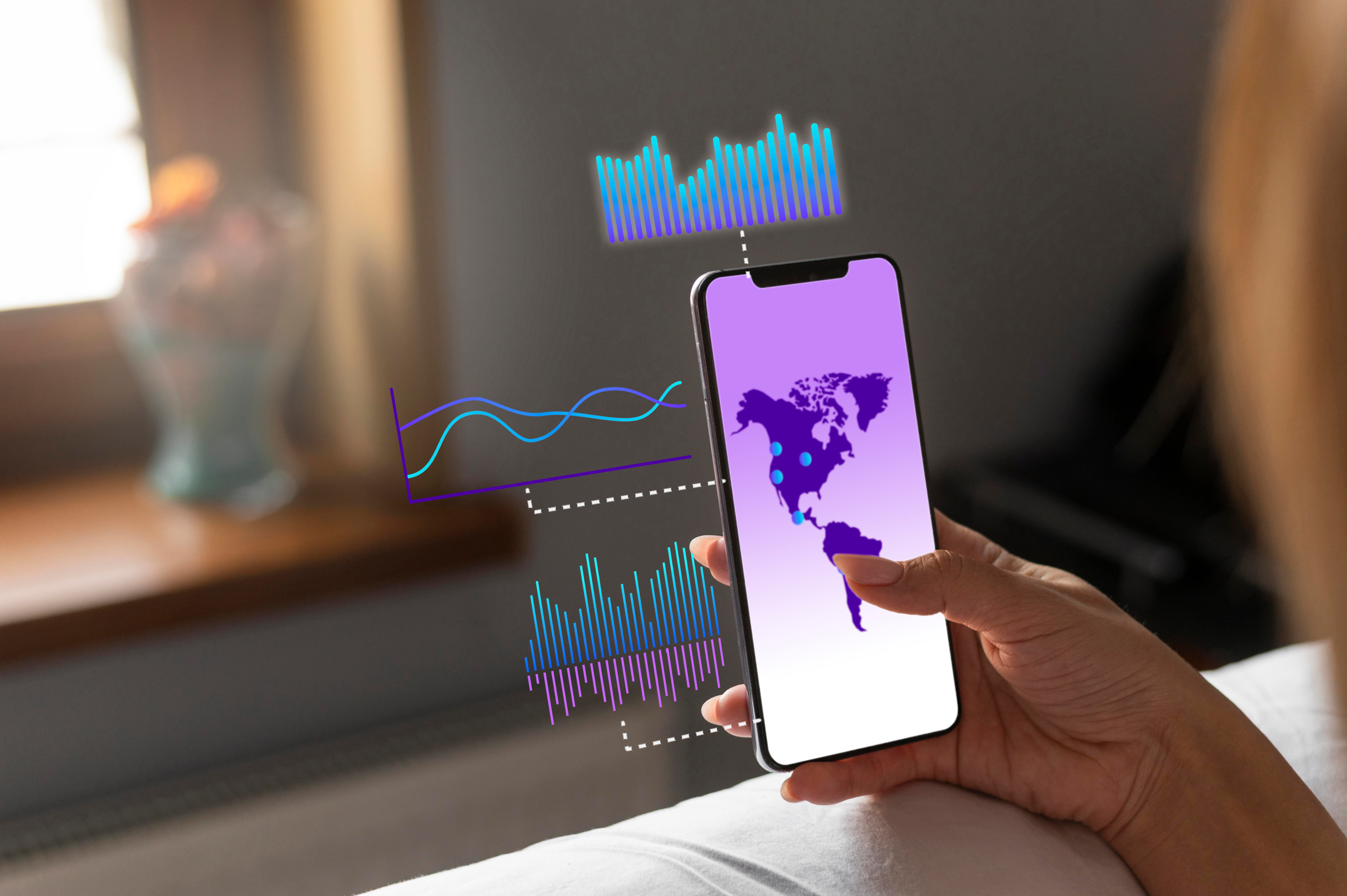 The Rise of Fintech Startups: A Comprehensive Guide for Aspiring Entrepreneurs A person holding a phone, showcasing a futuristic fintech free mobile app with advanced features.