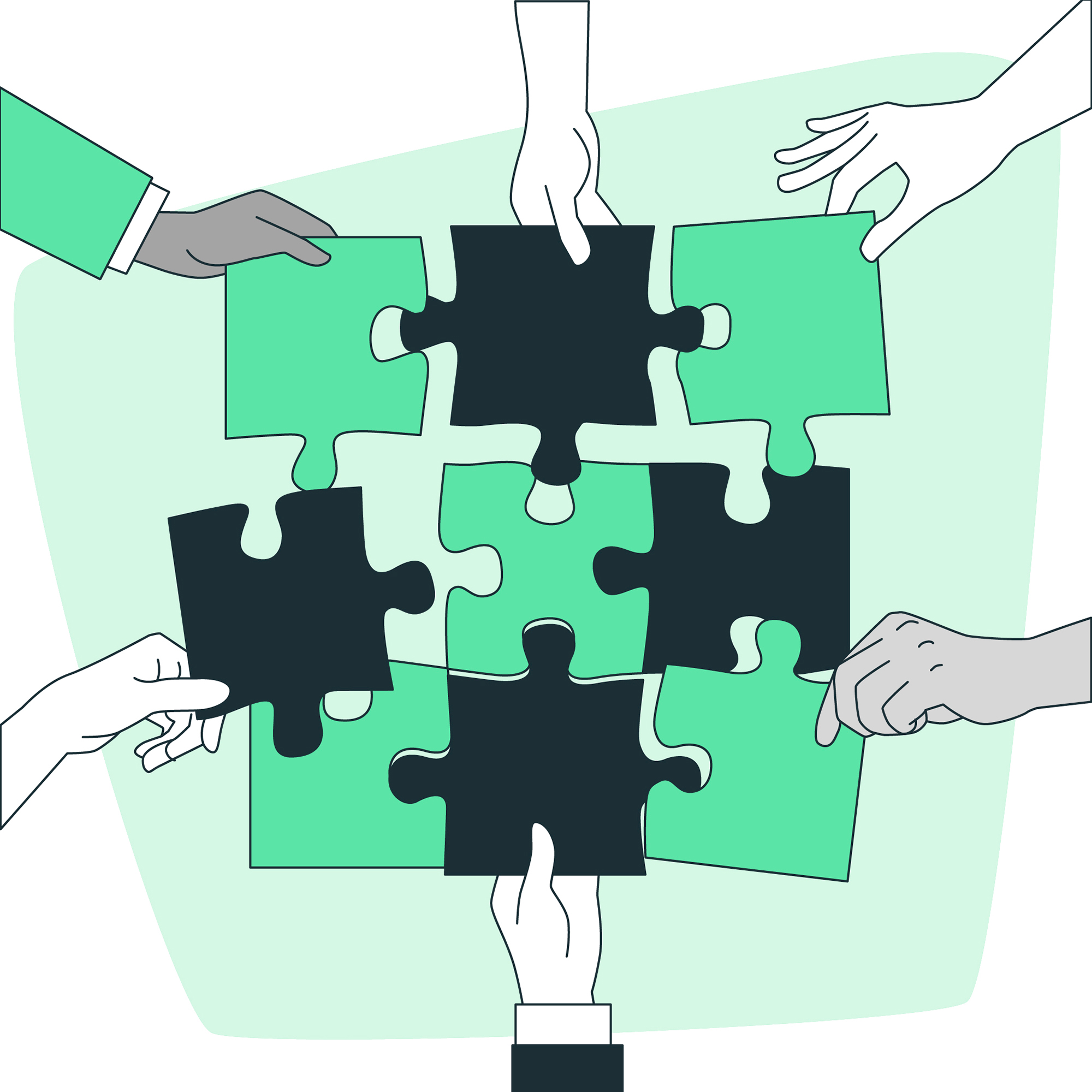 Fintech Marketing Trends 2024: Trust, Tech, and Influencers Supercharge Growth Puzzle piece clicks, completing vibrant scene - Connecting users, building engagement.
