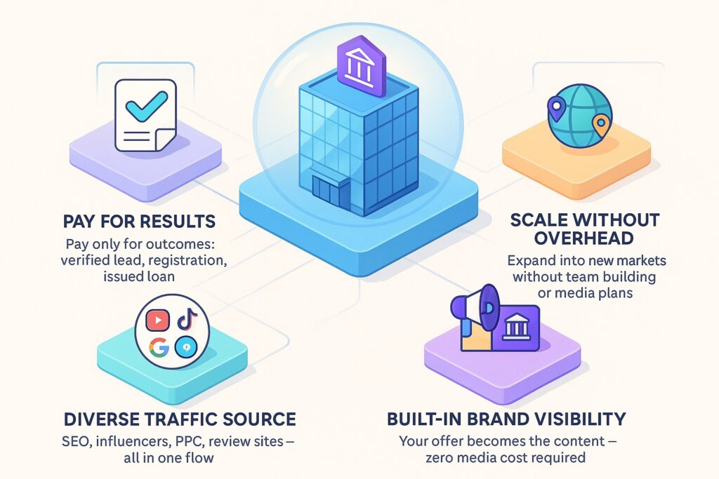 Affiliate marketing for banks and MFIs — traffic sources, scalability, brand lift