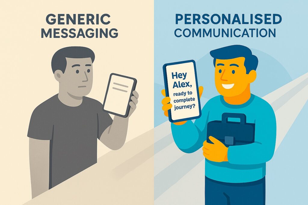 Comparison of personalised direct communication and bulk messaging — boosting conversions with targeted marketing